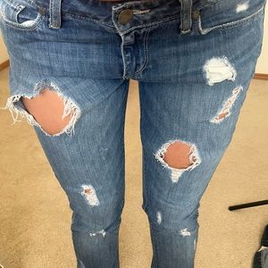 PAIGE Jimmy Jimmy Skinny Distressed Low Rise Jeans Y2K
